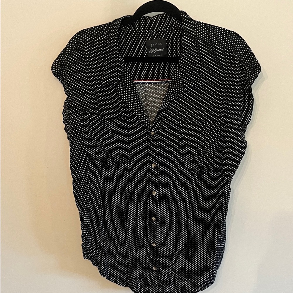 JACHS Girlfriend Black and White Polka Dot Shirt